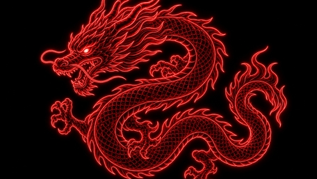 Neon Crimson Dragon wallpaper