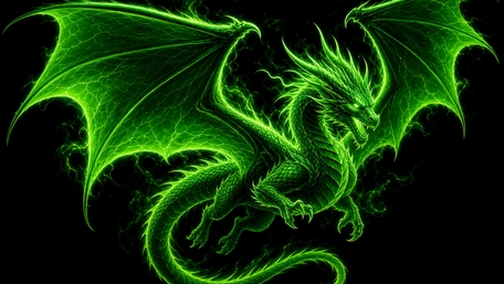 Neon Emerald Dragon wallpaper