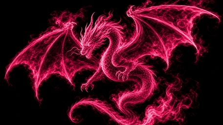 Neon Crimson Dragon wallpaper