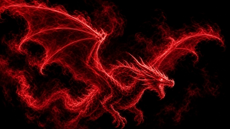 Crimson Ember Dragon wallpaper