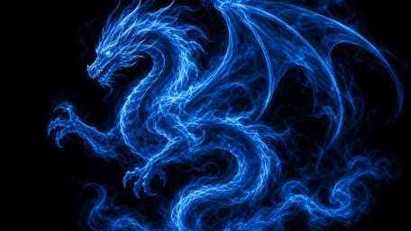 Neon Blue Dragon Spirit wallpaper