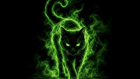 Neon Phantom Cat wallpaper