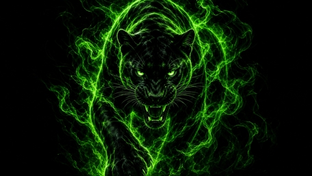 Neon Panther Fury wallpaper