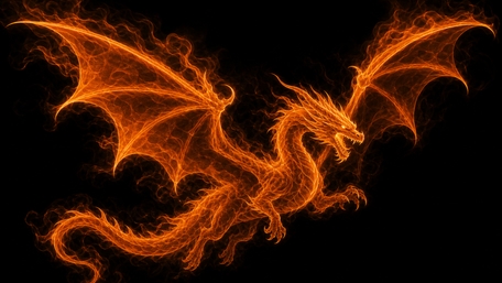 Fiery Dragon of the Dark Sky wallpaper