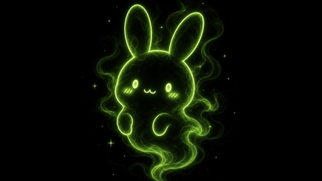 Neon Bunny Ghost Glow wallpaper