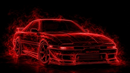 Neon Red Toyota Supra Glow wallpaper