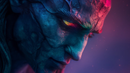 Ethereal Demon Sorcerer Portrait wallpaper
