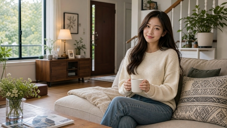 Cozy Morning in a Peaceful Living Room wallpaper