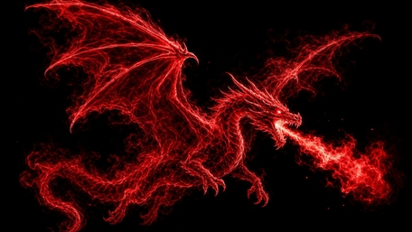 Blazing Ember Dragon wallpaper