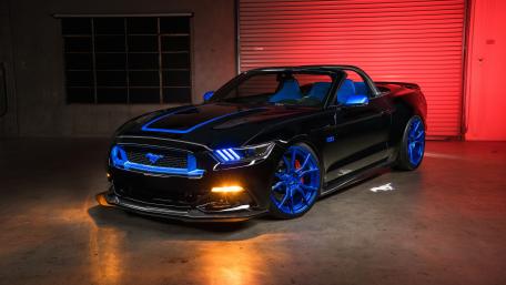 Neon Blue Mustang GT wallpaper