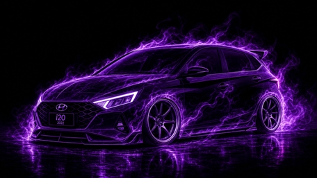 Neon Purple Hyundai i20 Glow wallpaper