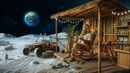 Beach House on the Moon wallpaper