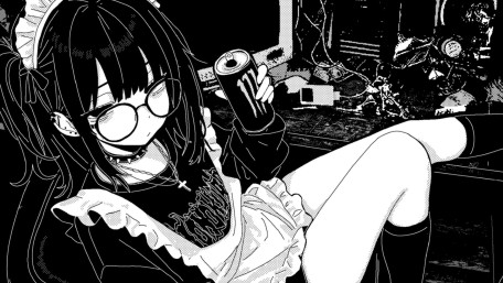 Monochrome Jirai Kei Maid Girl wallpaper