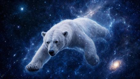 Cosmic Polar Bear Dream wallpaper