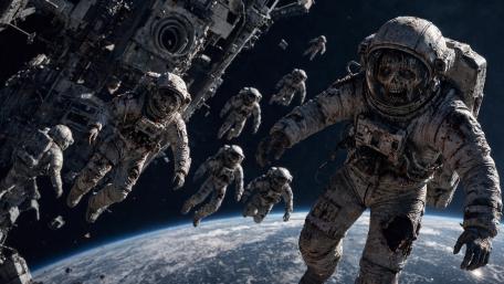 Zombie Horde In Orbit wallpaper