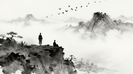 Silent Peaks and Wandering Spirits wallpaper