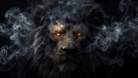 Shadow Lion of Ember Eyes wallpaper