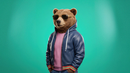 Cool Bear in Sunglasses and Hoodie wallpaper