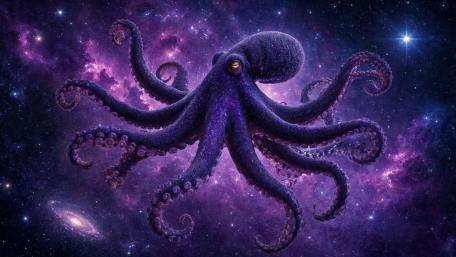 Cosmic Octopus wallpaper