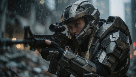 Rainbound Cyber Warrior wallpaper