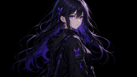Midnight Violet Anime Girl wallpaper