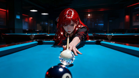 Crimson Cue Master wallpaper