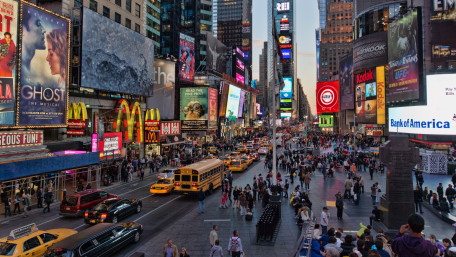 Times Square Neon Rush in Manhattan wallpaper