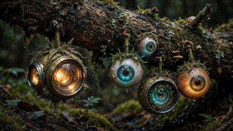 Enchanted Forest of Living Eyes wallpaper
