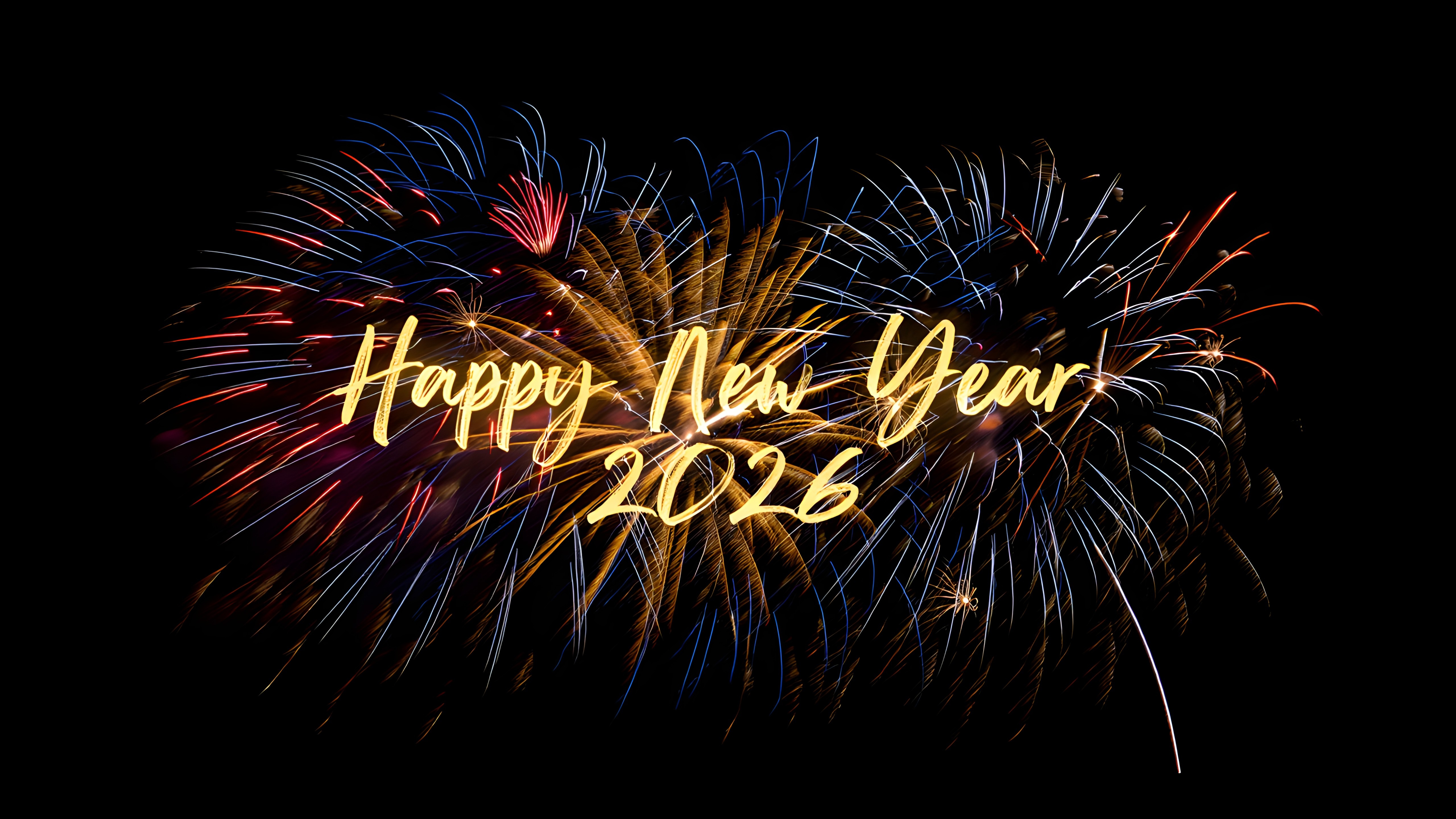 Happy New Year 2026 Fireworks Celebration Wallpaper in 5K - backiee