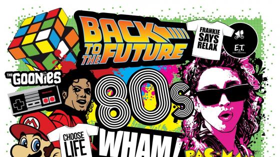 Vibrant 80s Music and Culture Montage wallpaper