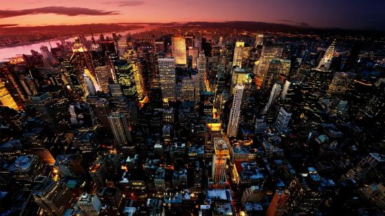 Urban Skyline at Twilight wallpaper