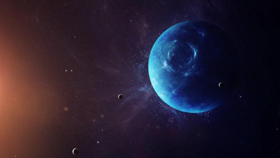Deep Blue Planet in Space - backiee