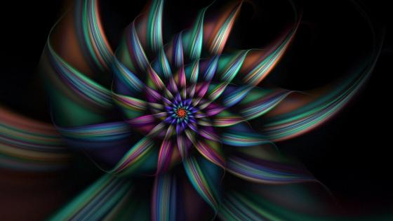 Vibrant Fractal Flower Unfolding wallpaper