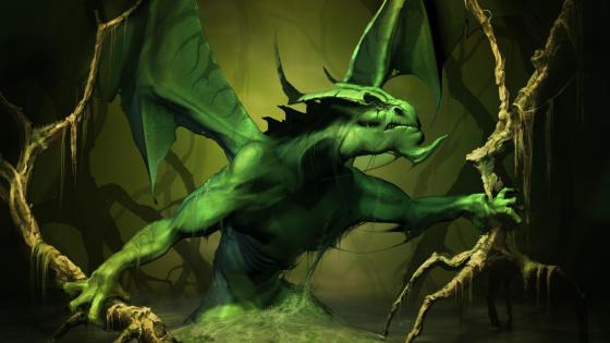 Green Dragon Emerging from the Swamp wallpaper