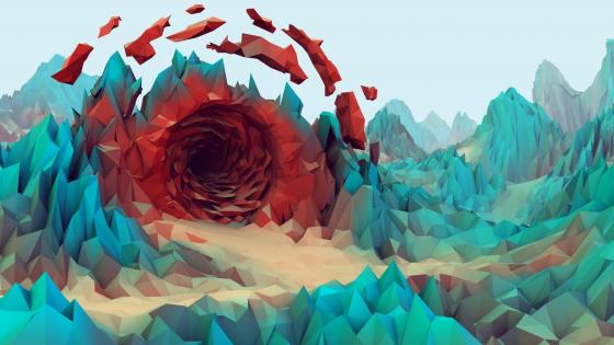 Surreal Low Poly Vortex wallpaper