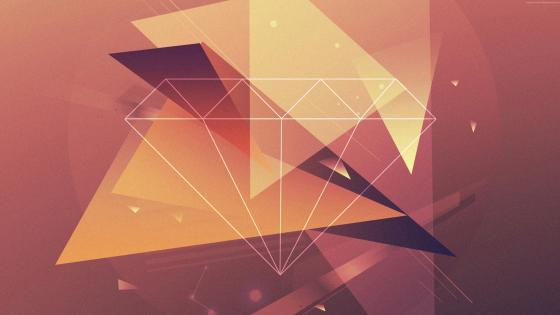 Polygonal Diamond Geometric Symphony in 4K wallpaper