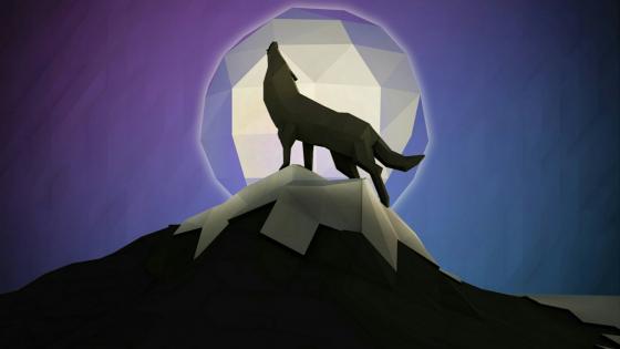 Low poly wolf art wallpaper