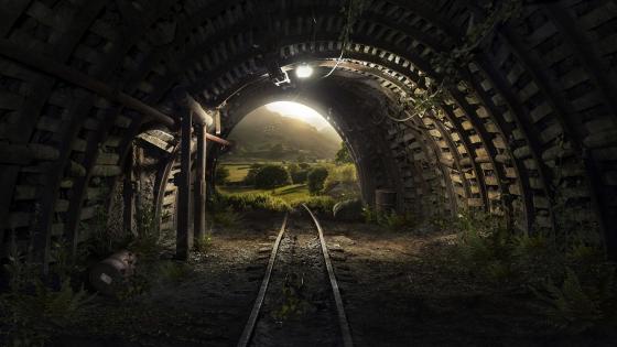 Mine tunnel wallpaper