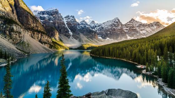 Lake Moraine Banff National Park Canada Sunset Twilight HD wallpaper |  Pxfuel