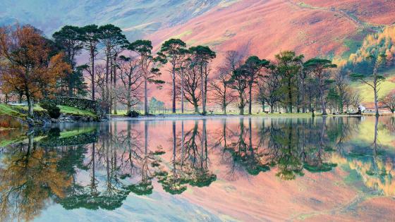 Buttermere lake reflection wallpaper