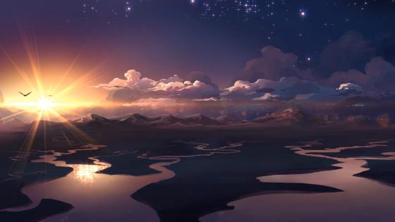 Sunset - Anime art wallpaper