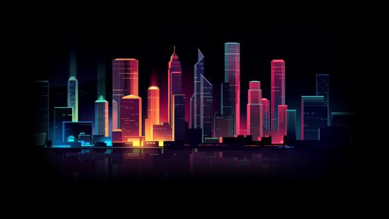 Neon city wallpaper