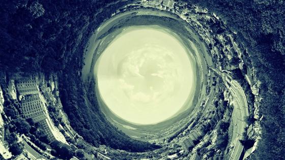 Abstract Cityscape in Monochrome Swirl wallpaper