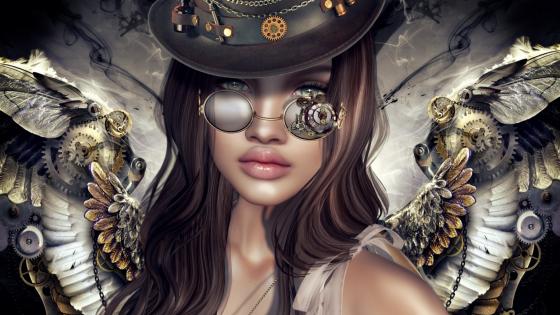 Steampunk angel wallpaper