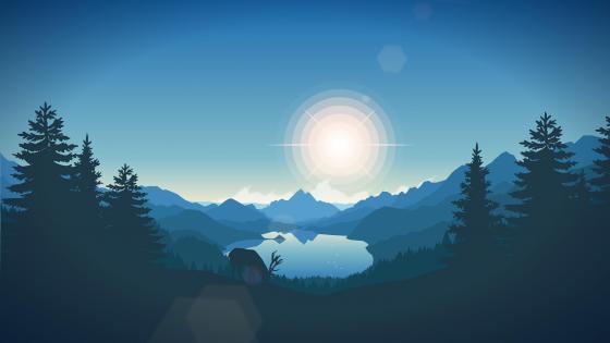 Mystical Blue Dawn in Serene Landscape wallpaper