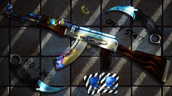 Artistic Assault Rifle Display wallpaper