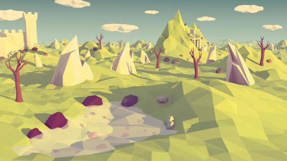 Polygonal low-poly landscape wallpaper