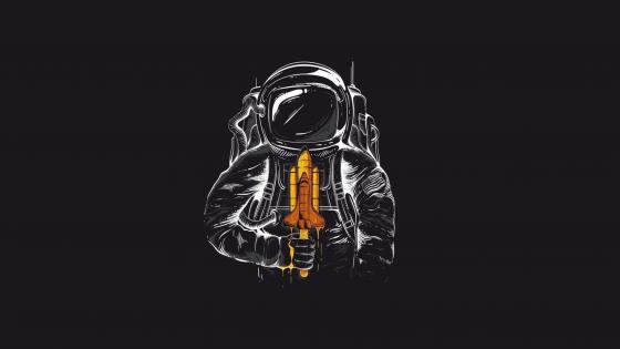 Space Explorer Minimal Art Wallpaper wallpaper