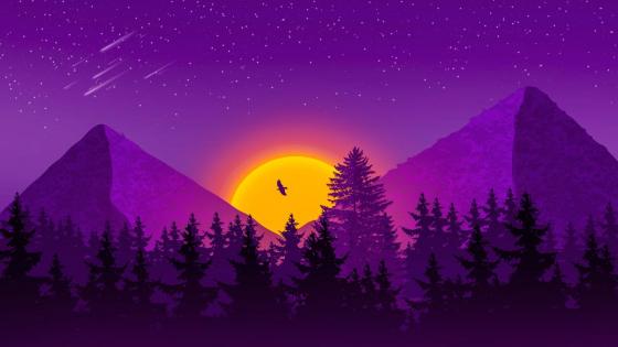 Mystical Purple Sunset wallpaper