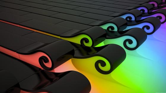 Chromatic Symmetry in Black wallpaper